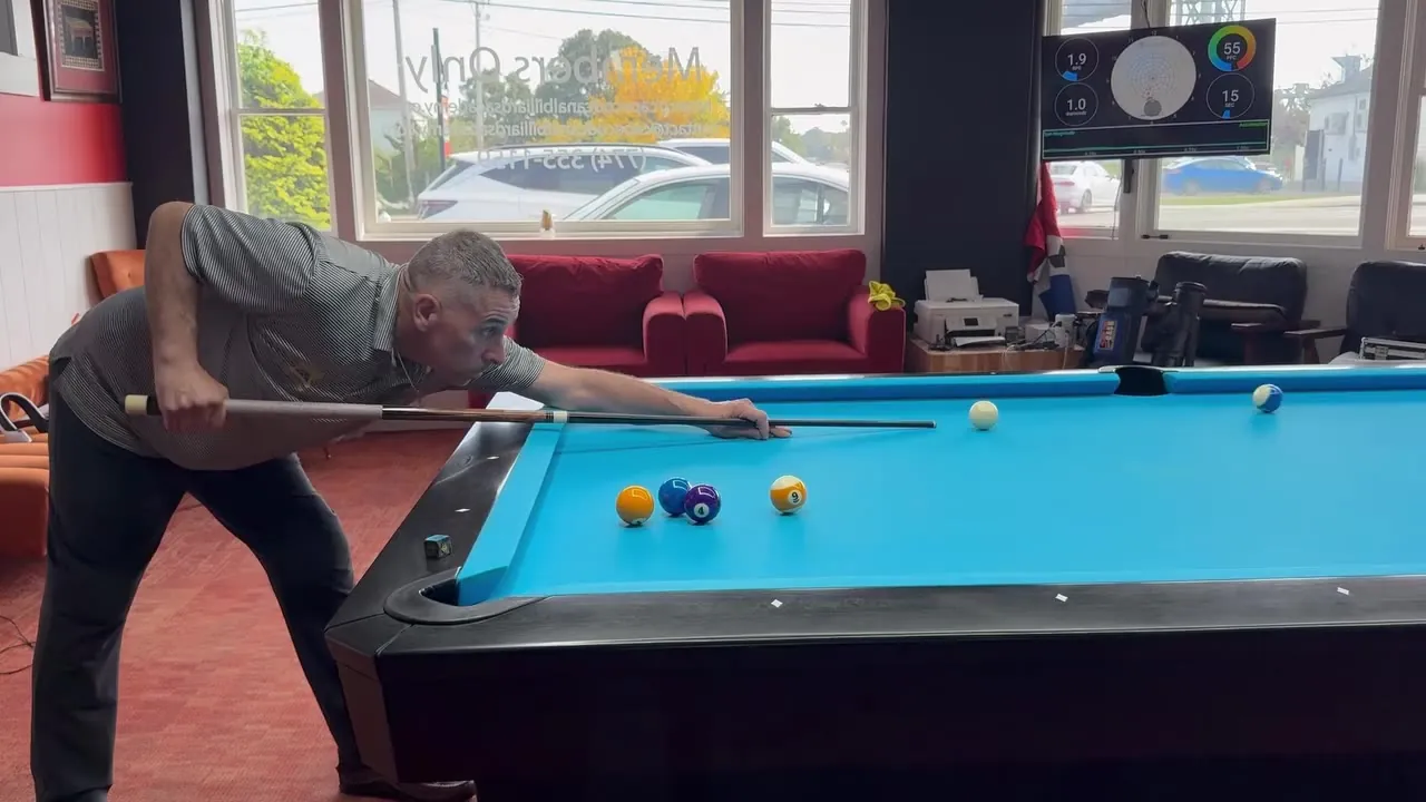 Fran practicing billiards at the Academy